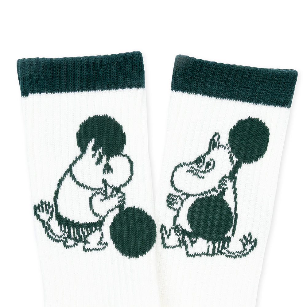 Moomintroll Weightlifting Active Socks 40-45 WhiteGreen - The Official Moomin Shop