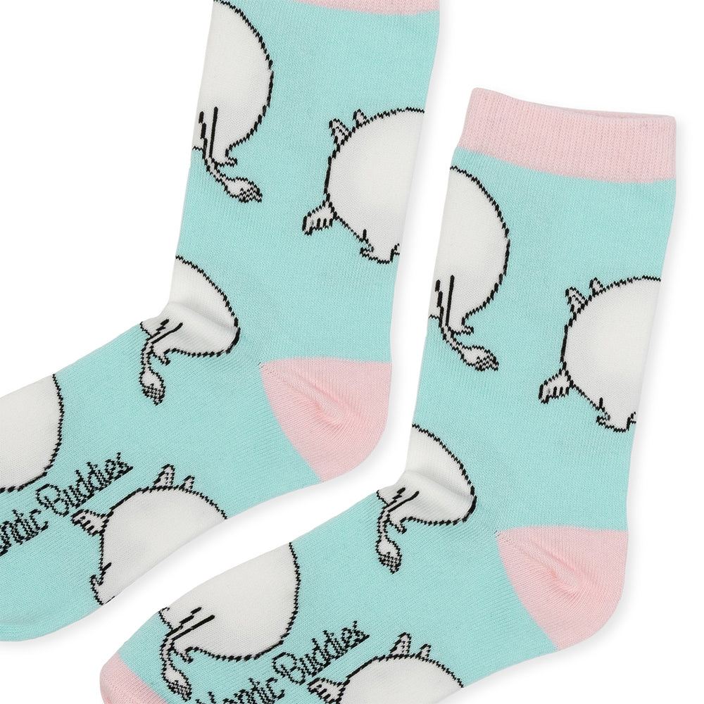 Moomintroll&#39;s Butt 36-42 Socks Turquoise