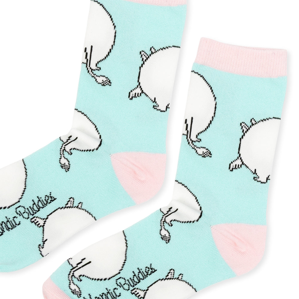 Moomintroll&#39;s Butt 36-42 Socks Turquoise