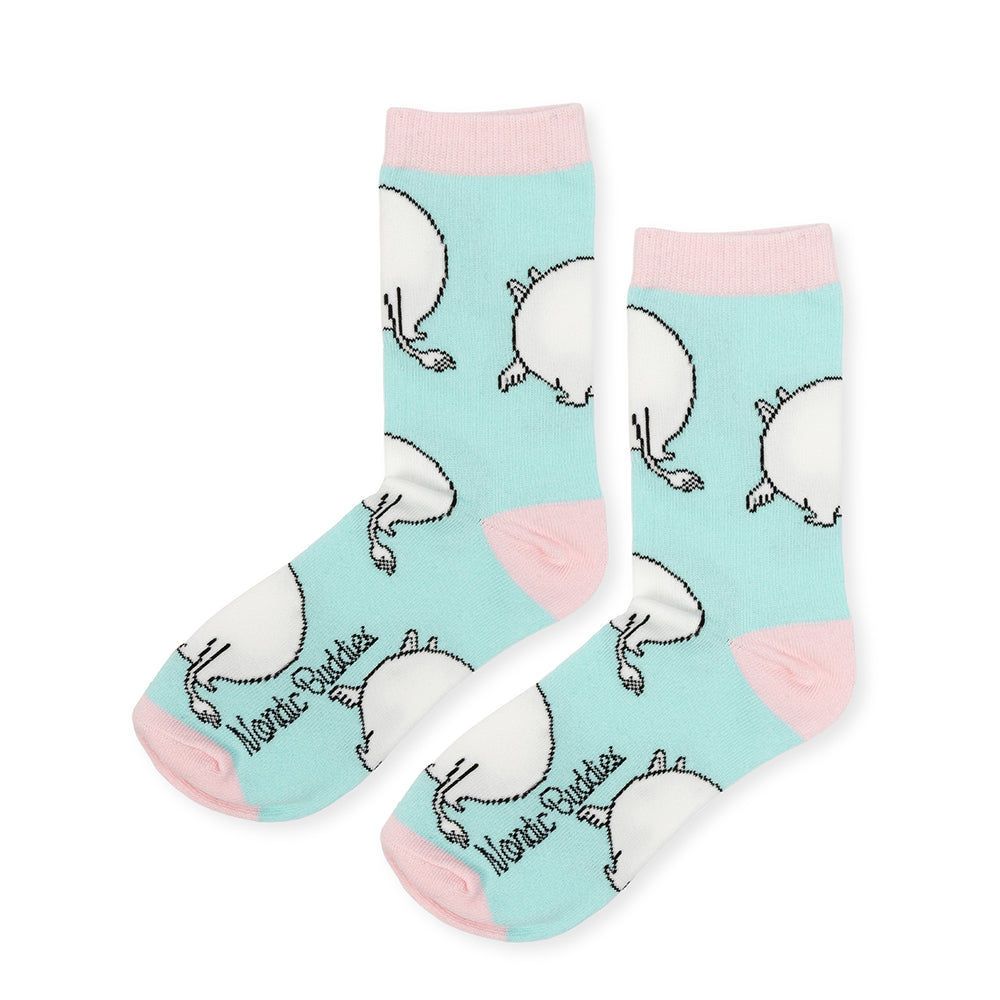 Moomintroll&#39;s Butt 36-42 Socks Turquoise