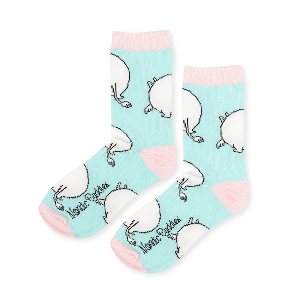 Moomintroll&#39;s Butt 36-42 Socks Turquoise