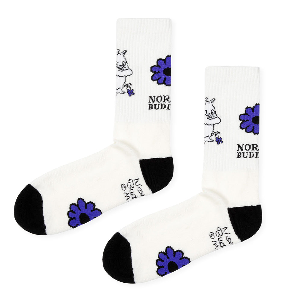 Moomintroll Retro Socks 40-45 White-Black - The Official Moomin Shop