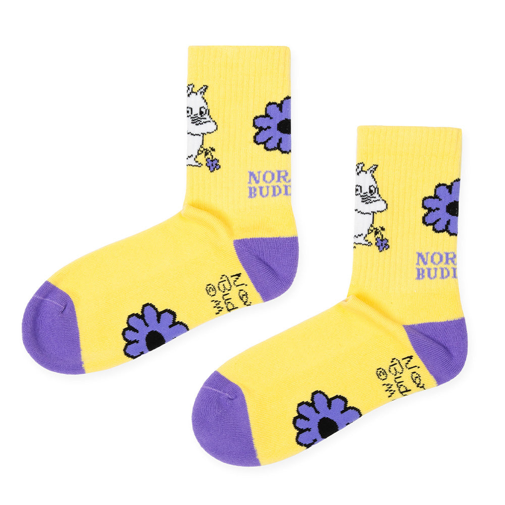 Moomintroll Ladies Retro Socks Yellow - Nordicbuddies - The Official Moomin Shop