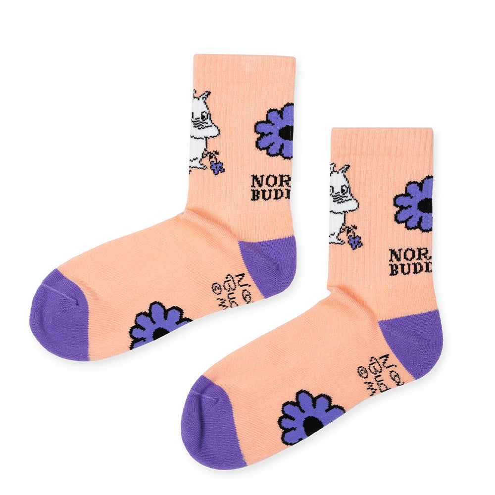 Moomintroll Ladies Retro Socks Peach - Nordicbuddies - The Official Moomin Shop