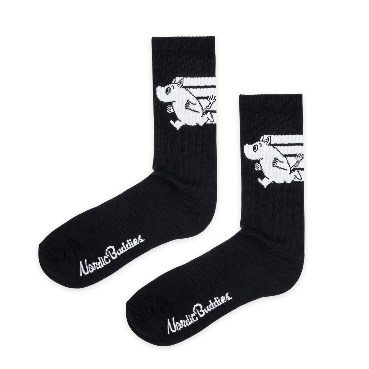 Moomintroll Running Sport Socks 40-45 Black - The Official Moomin Shop