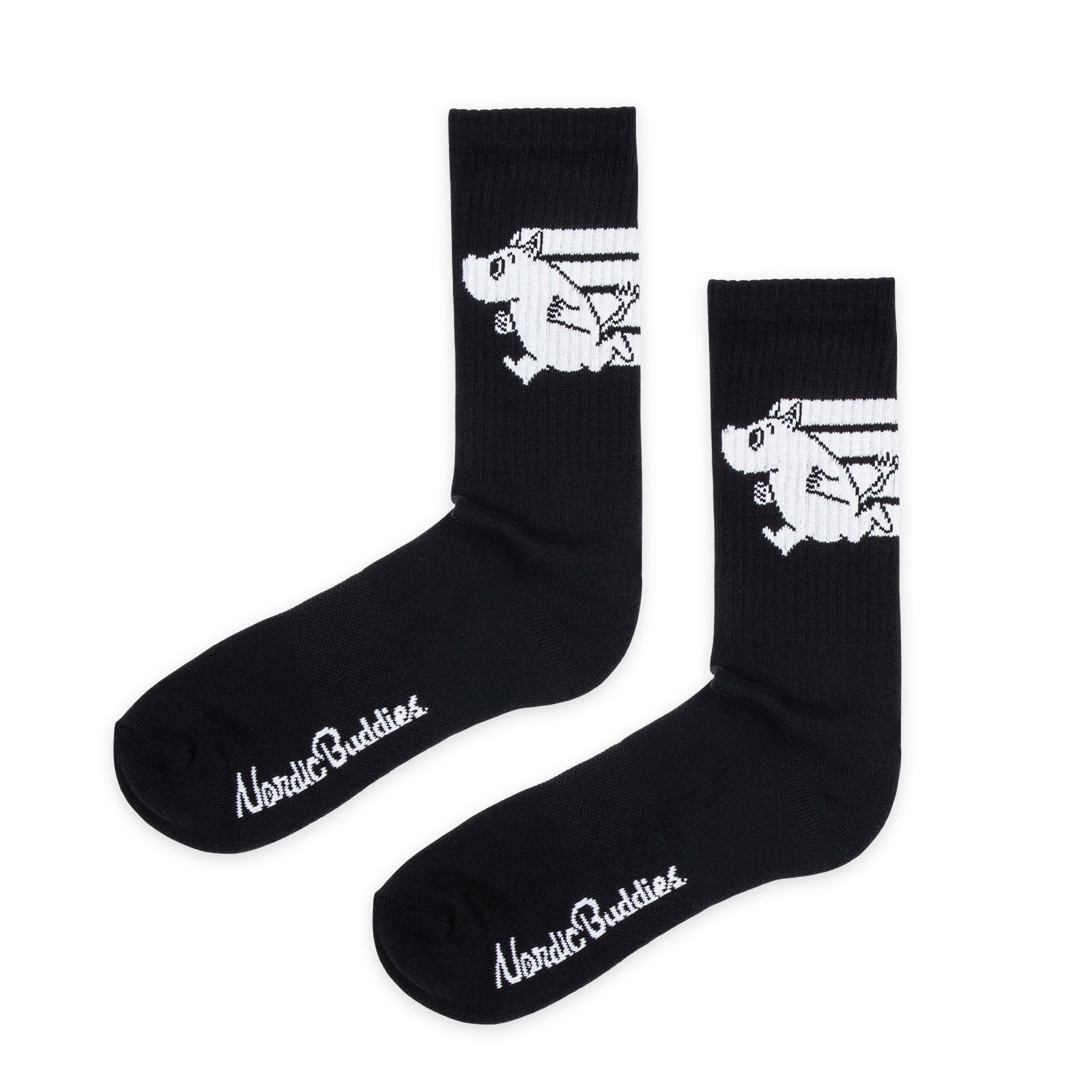 Moomintroll Running Sport Socks 40-45 Black - The Official Moomin Shop