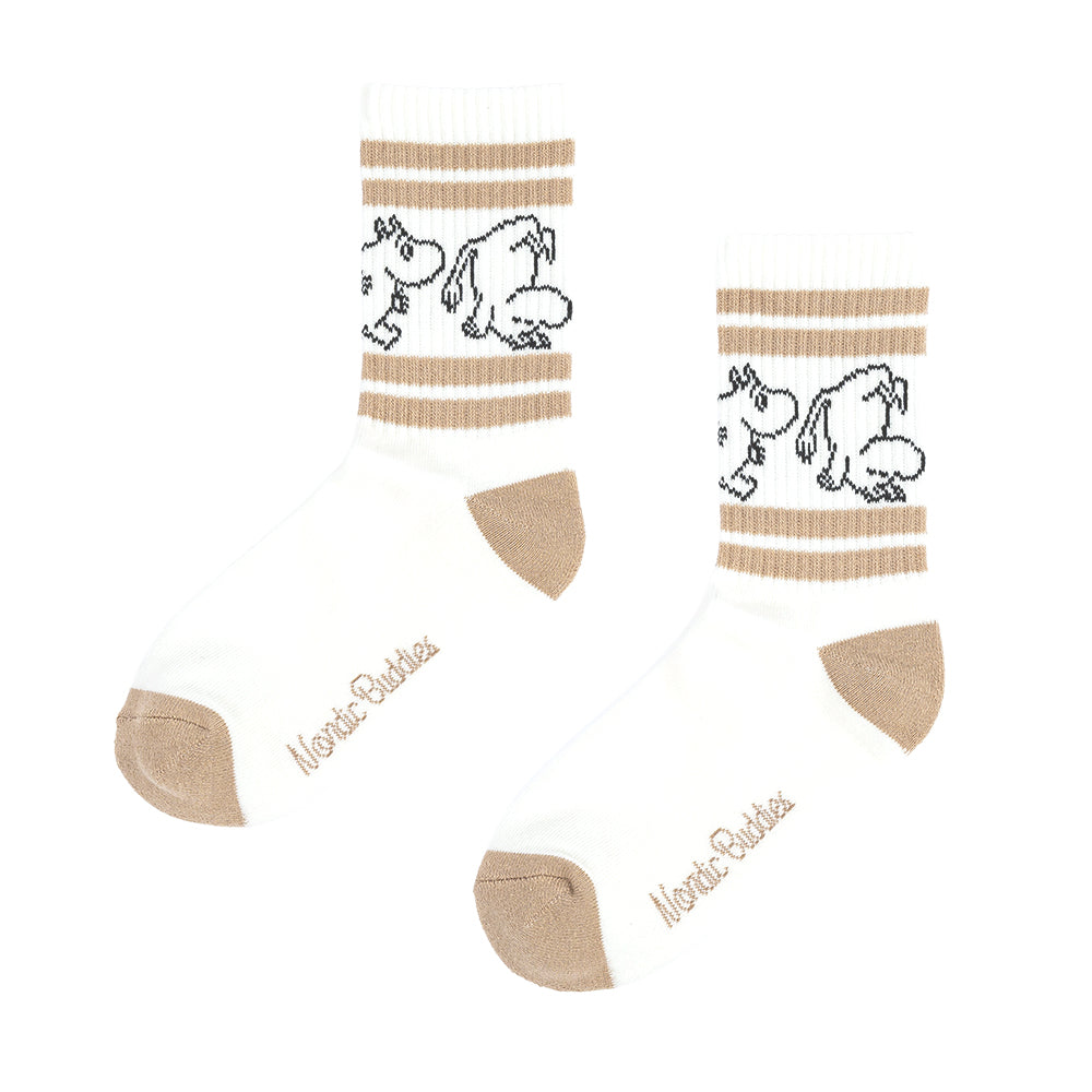 Moomintroll Upside Down Retro Socks 36-42 Beige - The Official Moomin Shop