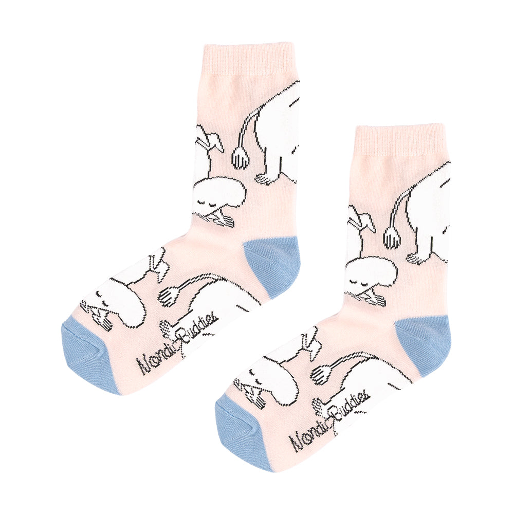 Moomintroll Upside Down Classic Socks 36-42 Pink - The Official Moomin Shop