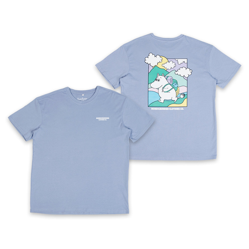 Moomintroll Running T-shirt Unisex Lightblue - Nordicbuddies - The Official Moomin Shop