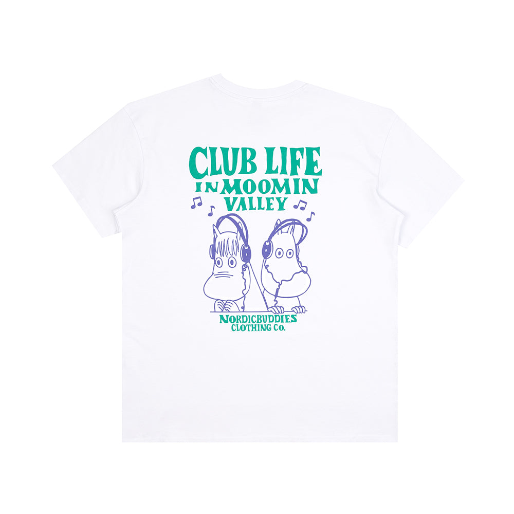 Moomin Club Life T-Shirt Unisex WhiteGreen - The Official Moomin Shop