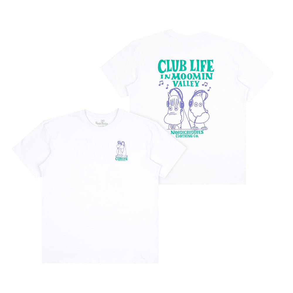 Moomin Club Life T-Shirt Unisex WhiteGreen - The Official Moomin Shop
