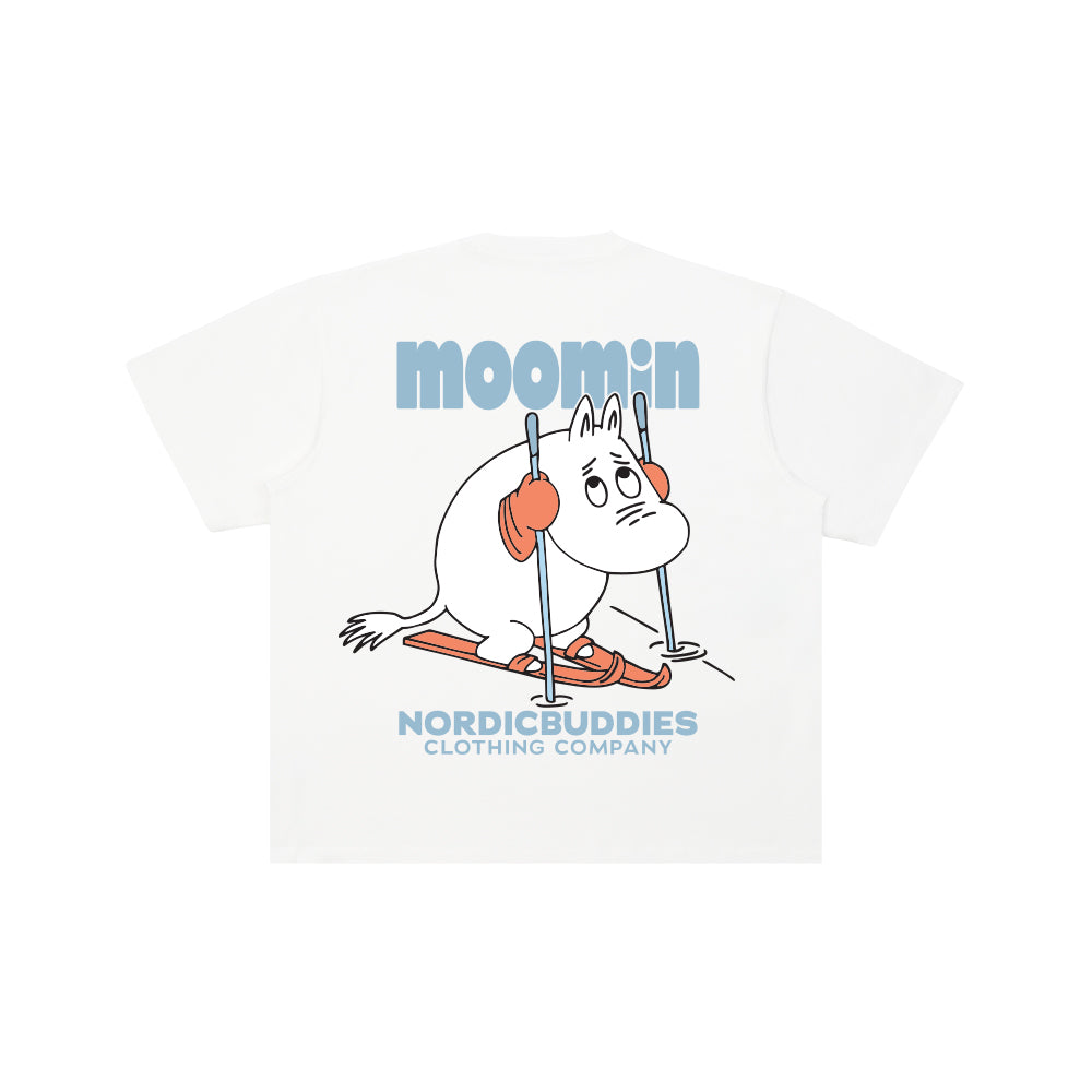 Moomintroll Skiing Unisex T-Shirt White - The Official Moomin Shop