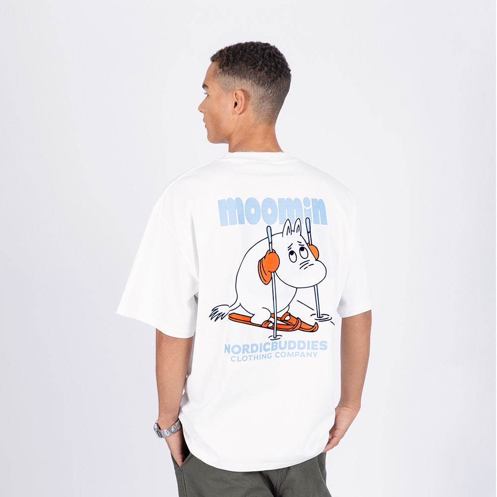 Moomintroll Skiing Unisex T-Shirt White - The Official Moomin Shop