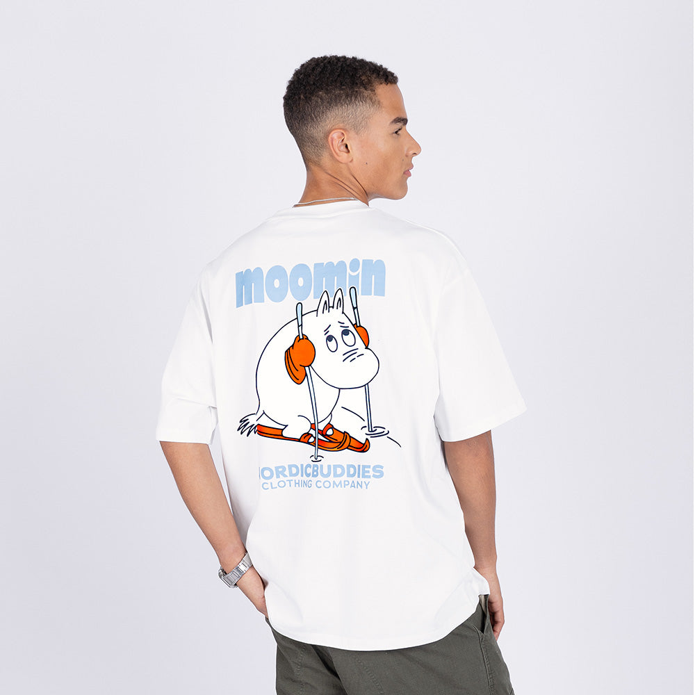 Moomintroll Skiing Unisex T-Shirt White - The Official Moomin Shop