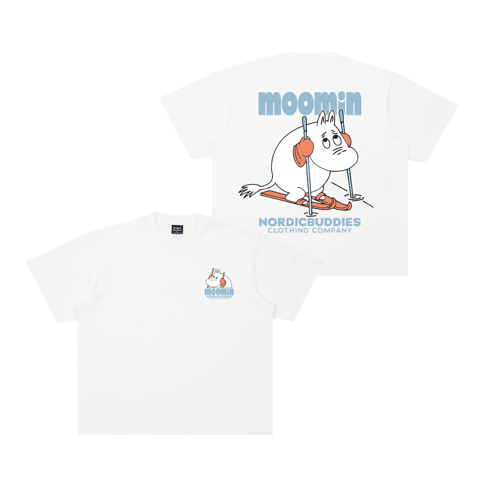 Moomintroll Skiing Unisex T-Shirt White - The Official Moomin Shop