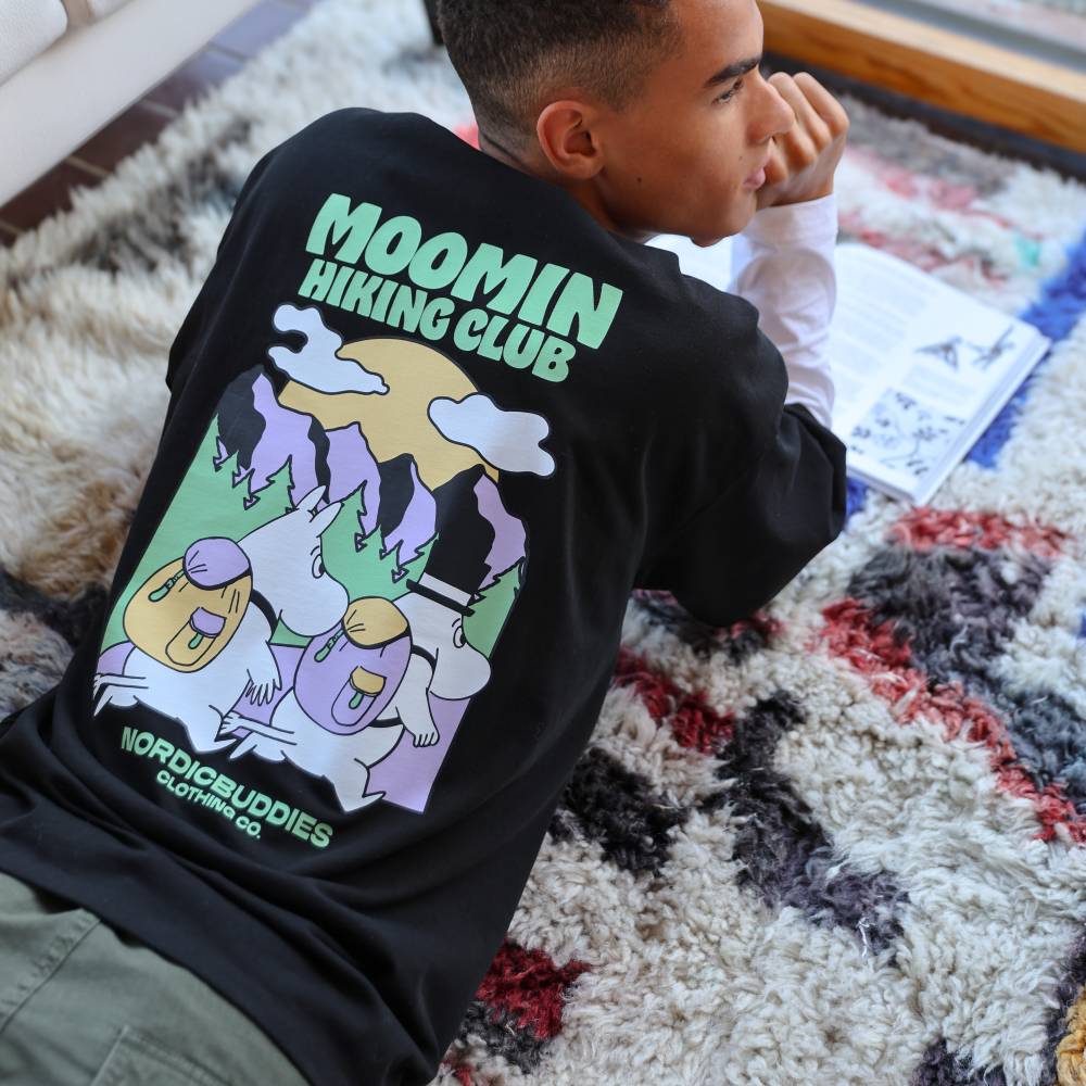 Moomin Hiking Club Unisex T-Shirt Black - The Official Moomin Shop