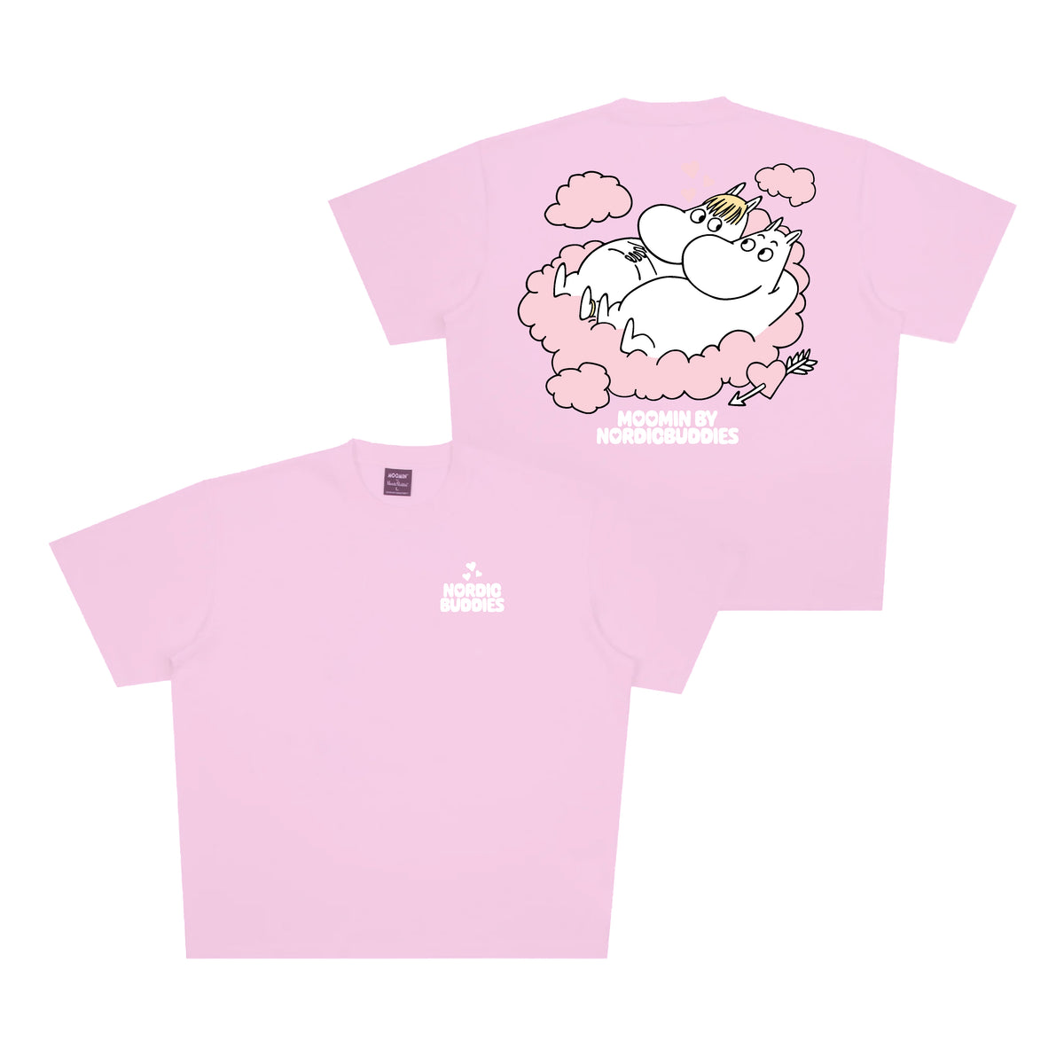 Moomin Cloud Ladies T-Shirt Pink - The Official Moomin Shop