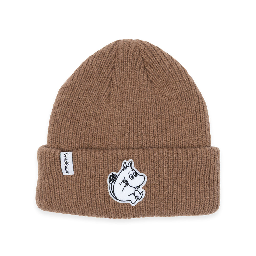 Moomintroll Felt Patch Beanie Brown - The Official Moomin Shop