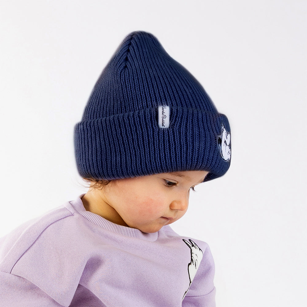 Moomintroll Felt Patch Beanie Darkblue