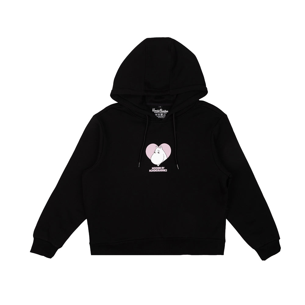 Moomins Love Hoodie Ladies Black - The Official Moomin Shop