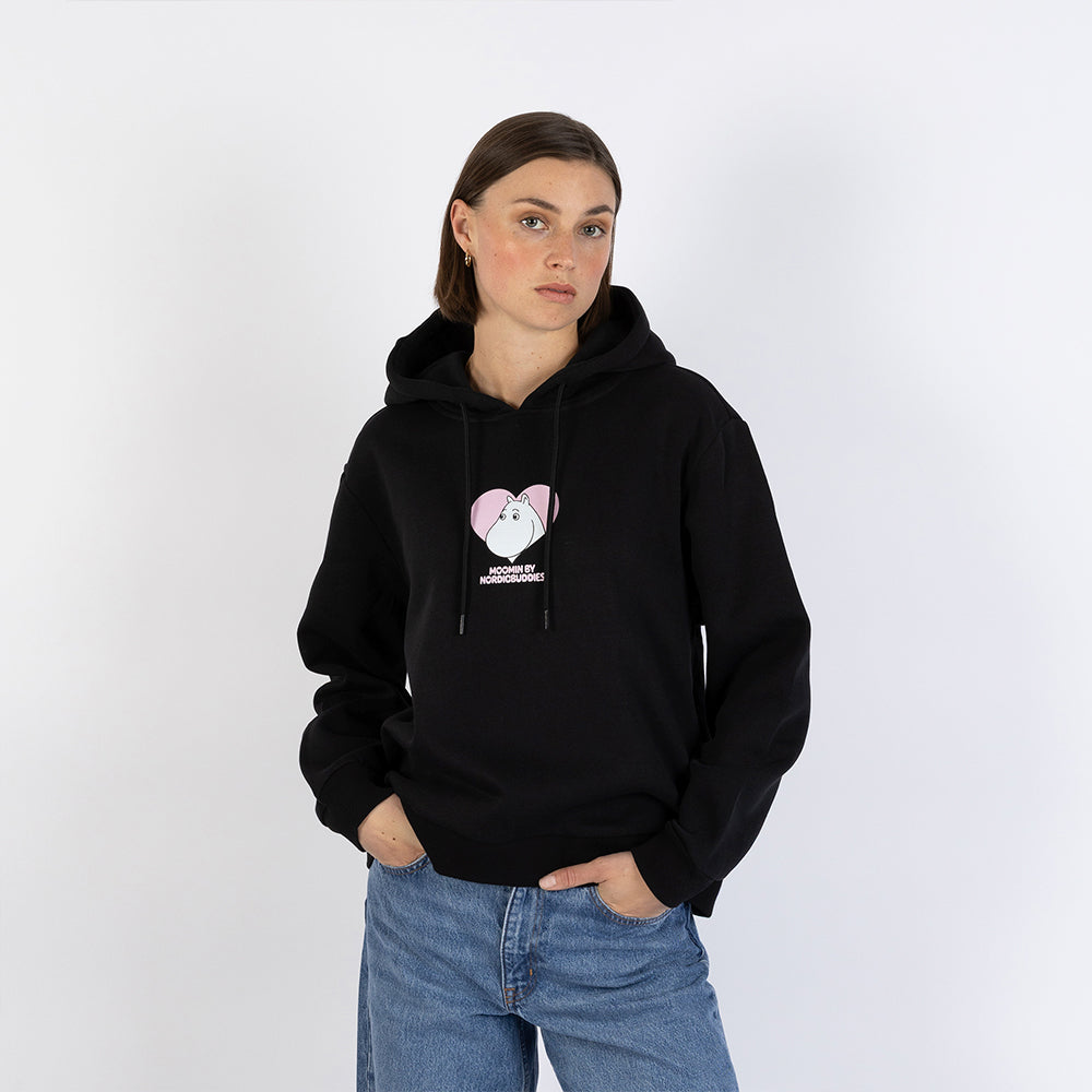 Moomins Love Hoodie Ladies Black - The Official Moomin Shop