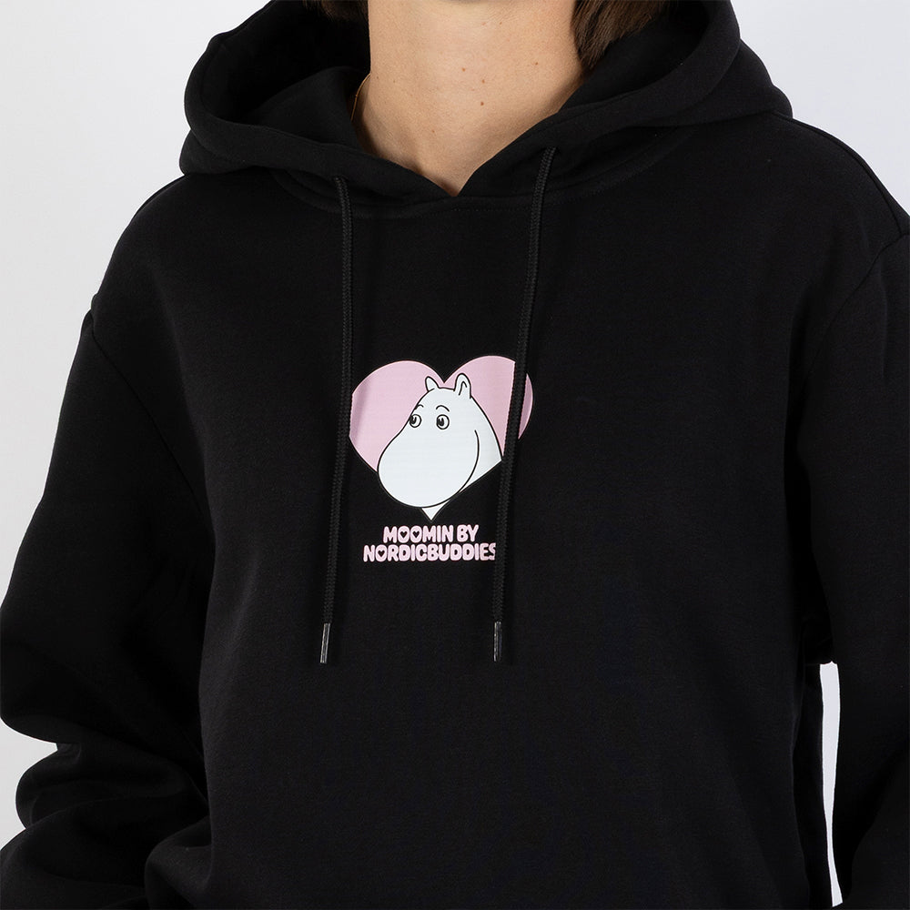 Moomins Love Hoodie Ladies Black - The Official Moomin Shop