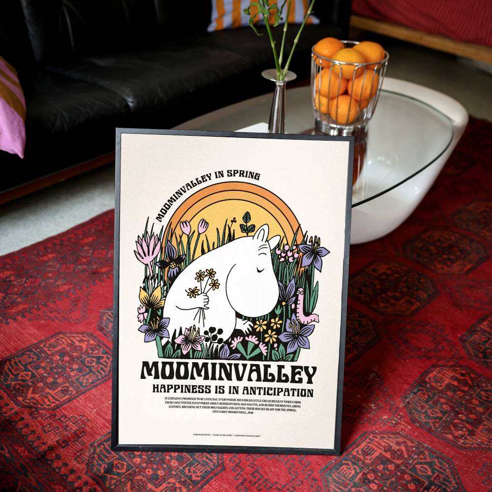 Moomin Happiness Poster White - The Official Moomin Shop