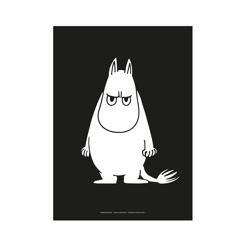 Moomintroll Angry Poster 50x70cm B&W - The Official Moomin Shop
