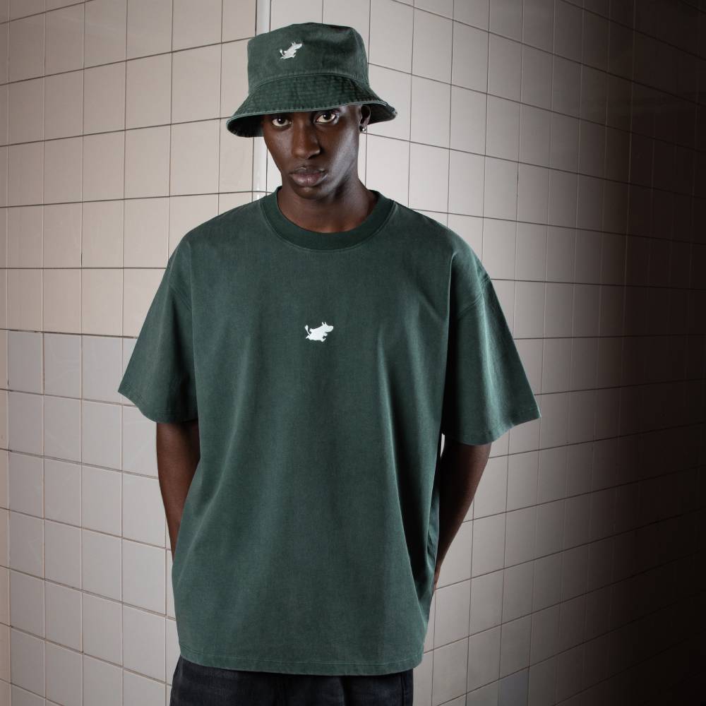 Moomintroll Running Classic Bucket Hat Denim Green - The Official Moomin Shop