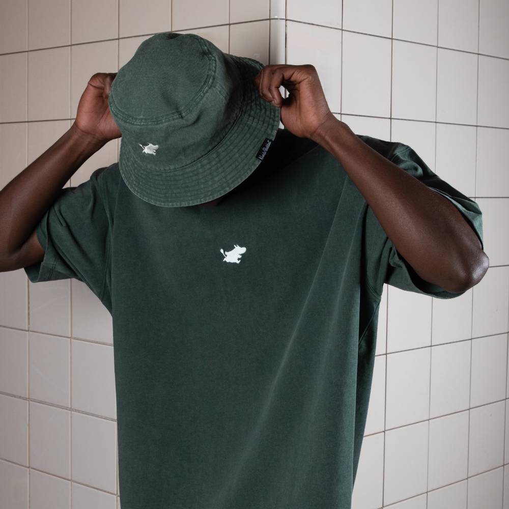Moomintroll Running Classic Bucket Hat Denim Green - The Official Moomin Shop