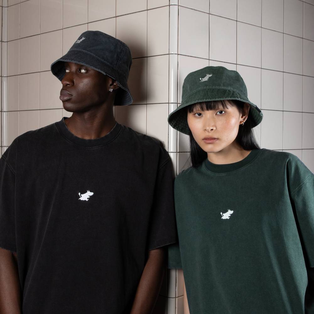 Moomintroll Running Classic Bucket Hat Denim Green - The Official Moomin Shop