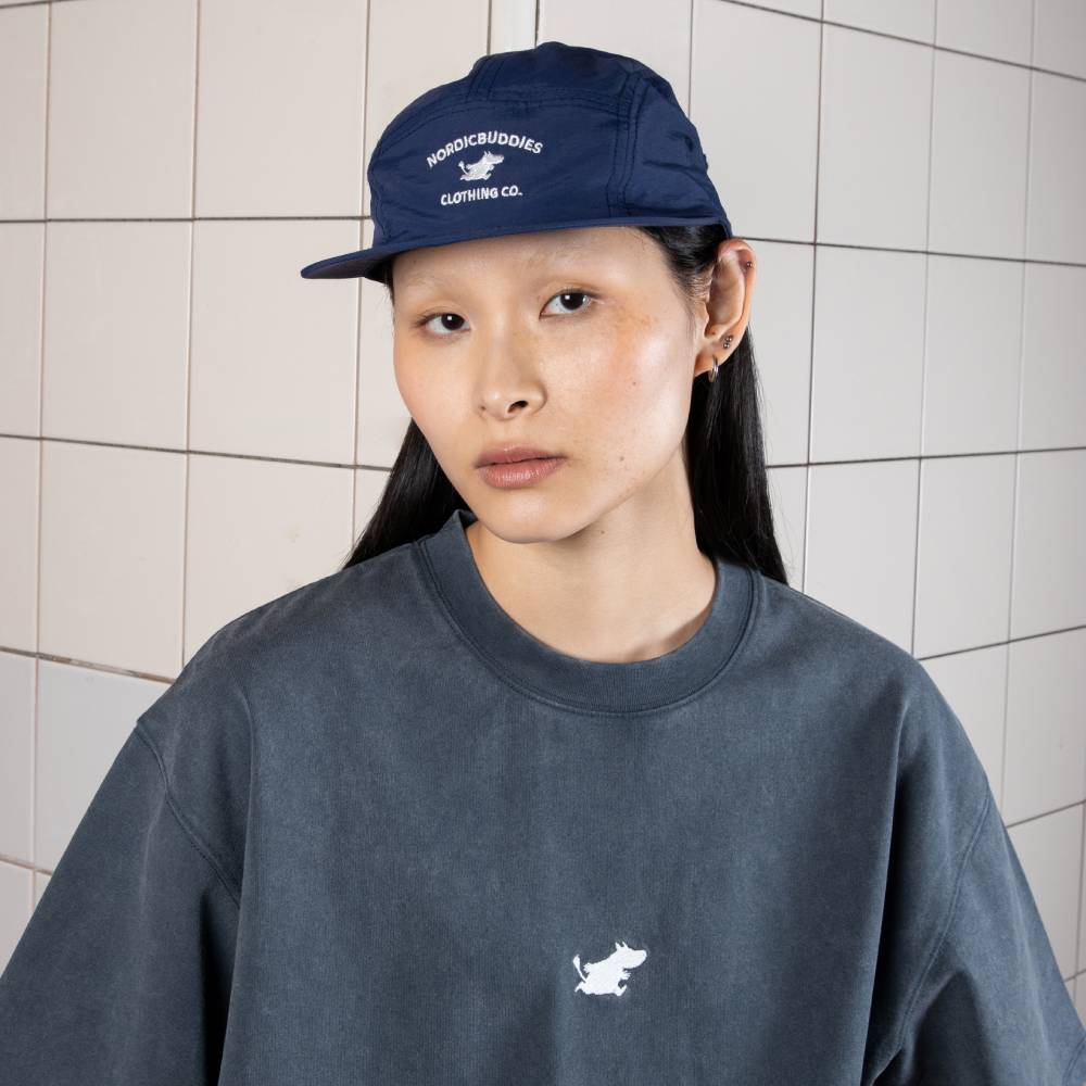 Moomintroll Classics 5-panel Nylon Cap Darkblue - Nordicbuddies - The Official Moomin Shop