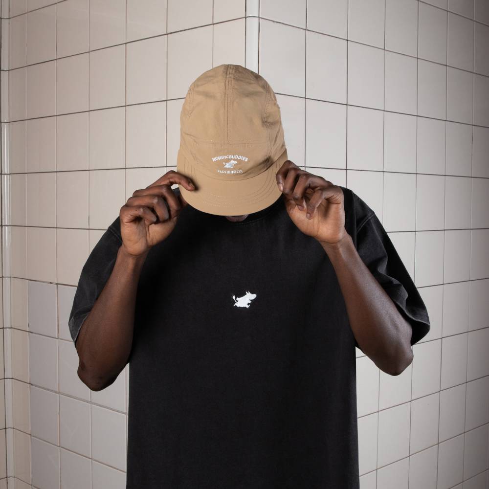 Moomintroll Classics 5-panel Nylon Cap Beige - Nordicbuddies - The Official Moomin Shop