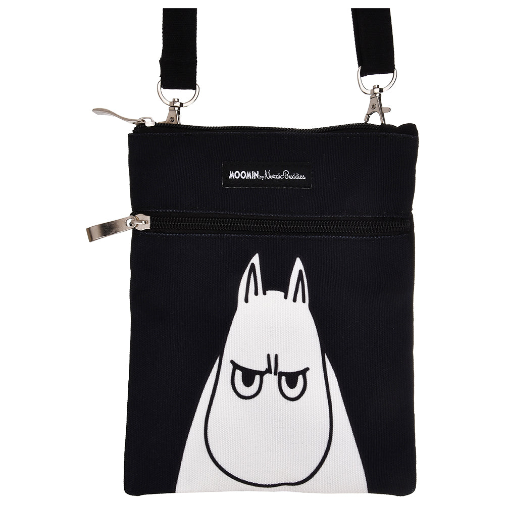 Moomintroll Angry Passport Bag Black - The Official Moomin Shop