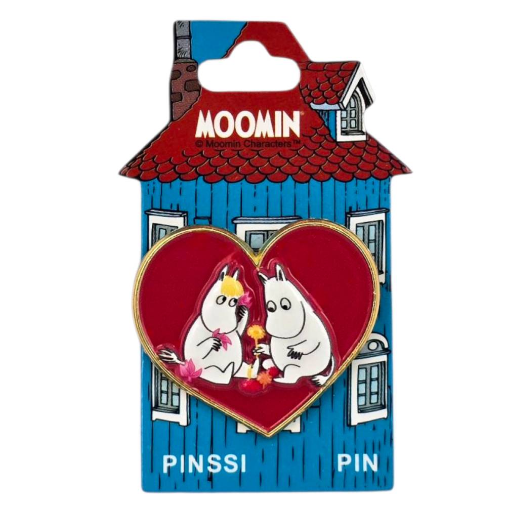 Moomintroll & Snorkmaiden Heart Pin Bagde 3D - The Official Moomin Shop