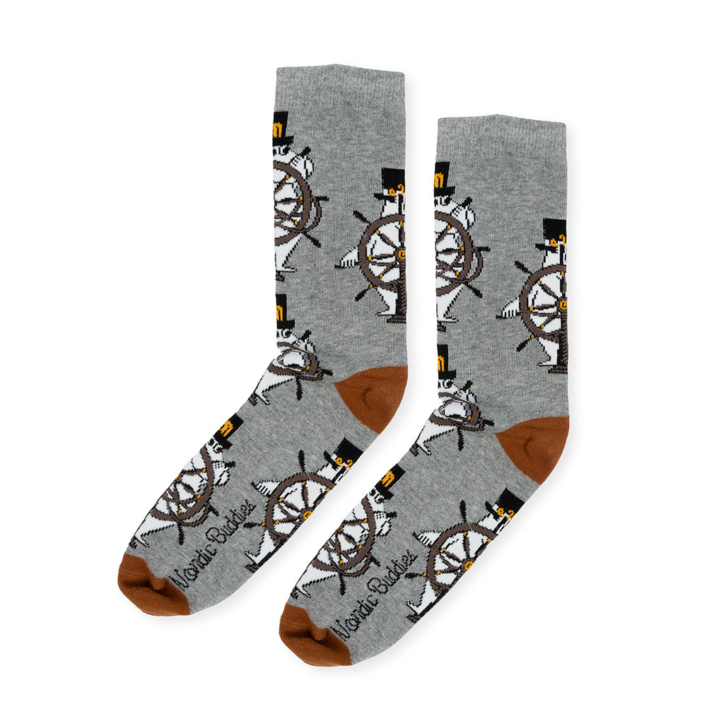 Moominpappa Helm 40-45 Socks Gray - The Official Moomin Shop