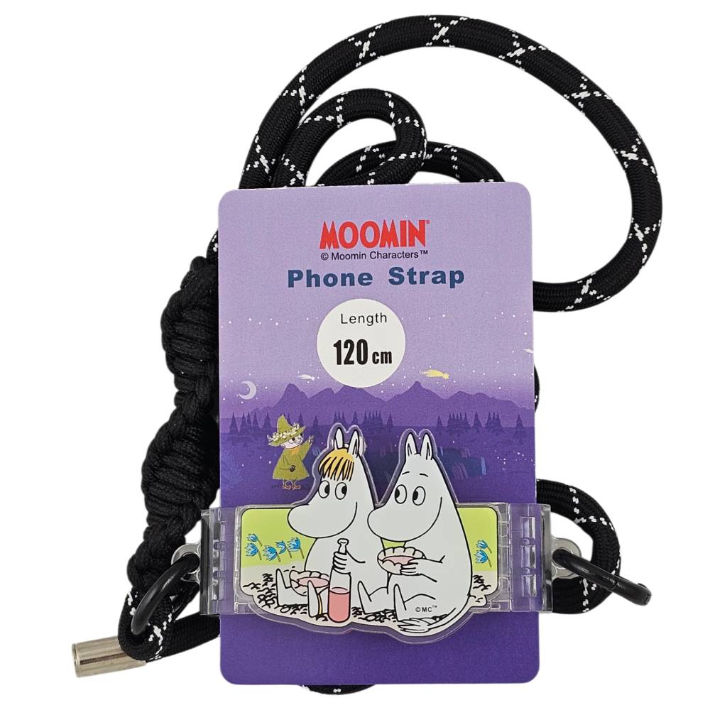 Moomintroll & Snorkmaiden Picnic Phone Strap Black - The Official Moomin Shop