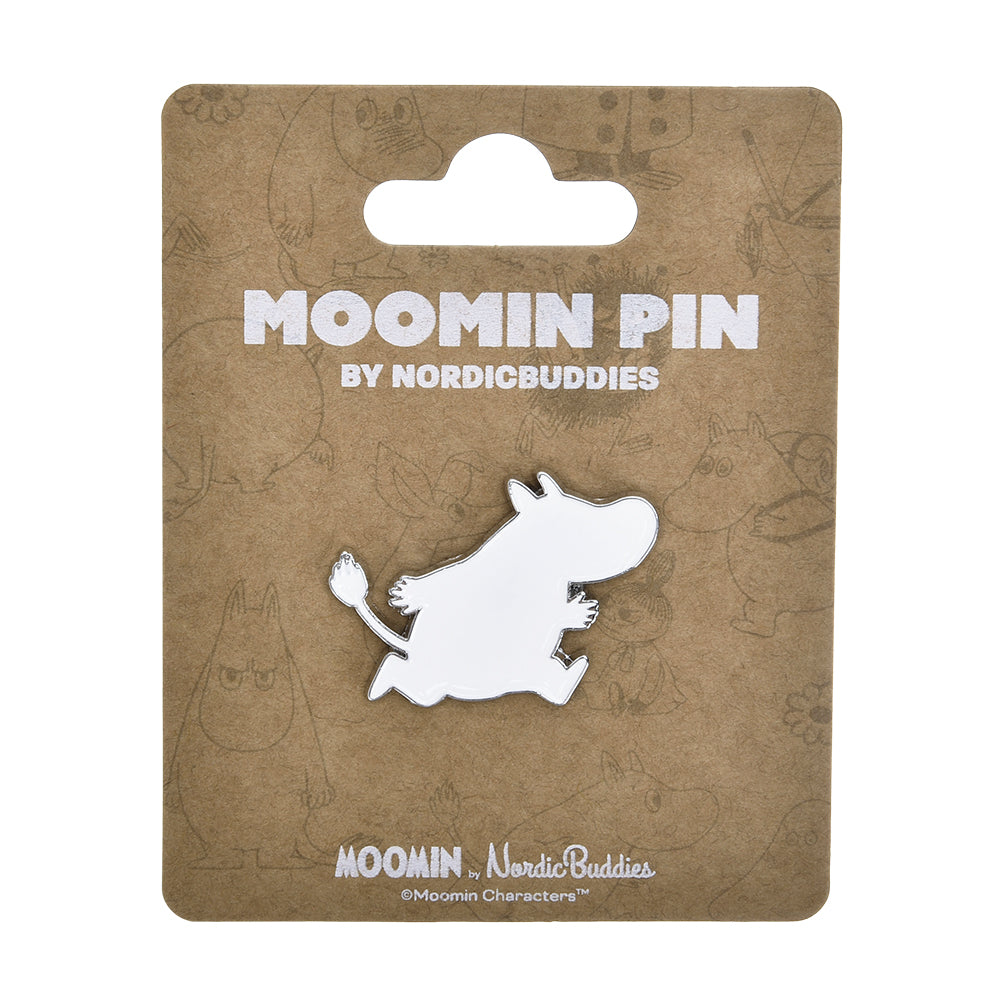Moomintroll Running Pin Badge White - The Official Moomin Shop