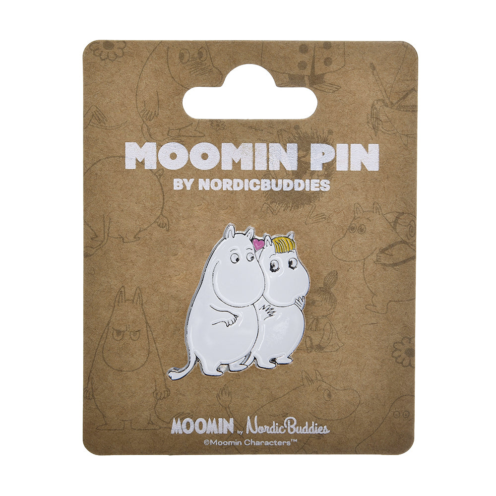 Moomintroll & Snorkmaiden Pin Badge White - The Official Moomin Shop