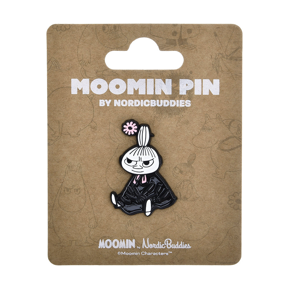 Little My Flower Pin Badge Black - The Official Moomin Shop