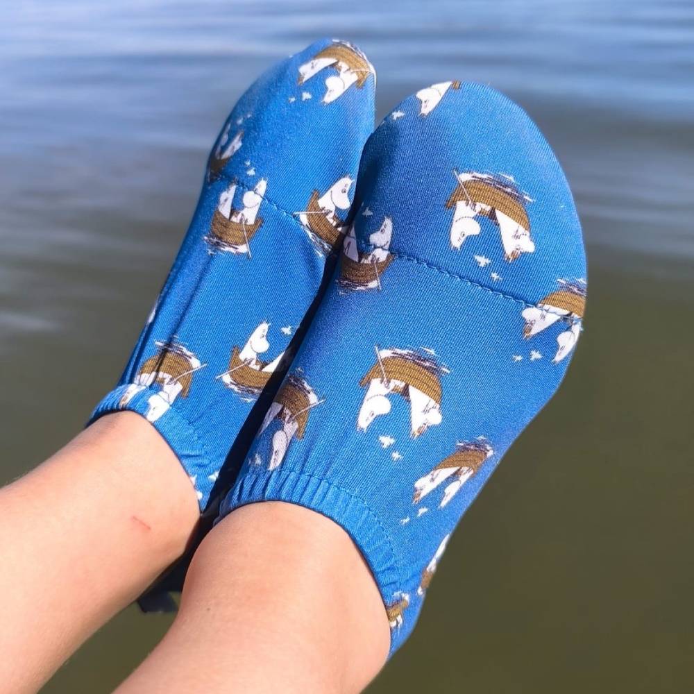 Moomintroll & Snorkmaiden Boat Slippers Blue - The Official Moomin Shop