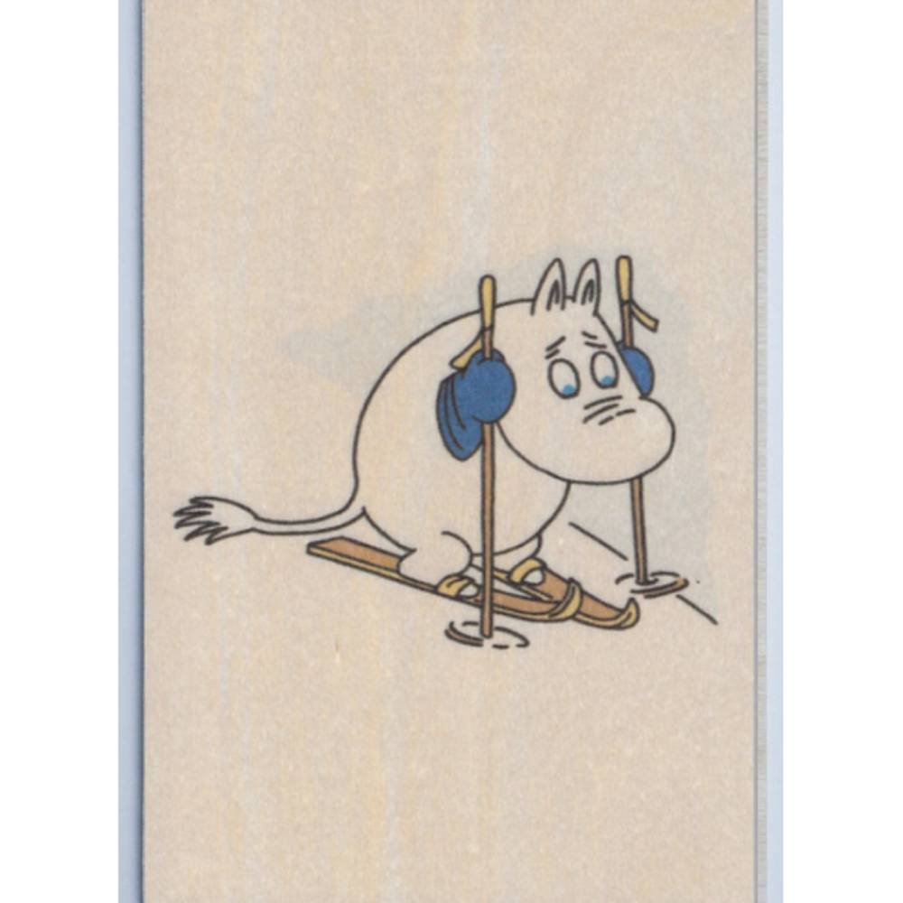 Moomintroll Skiing Wooden Postcard - The Official Moomin Shop