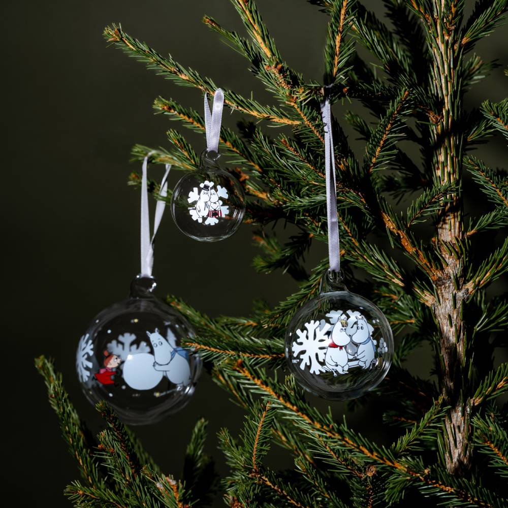 Moomin Snowflake Glass Baubles Bundle