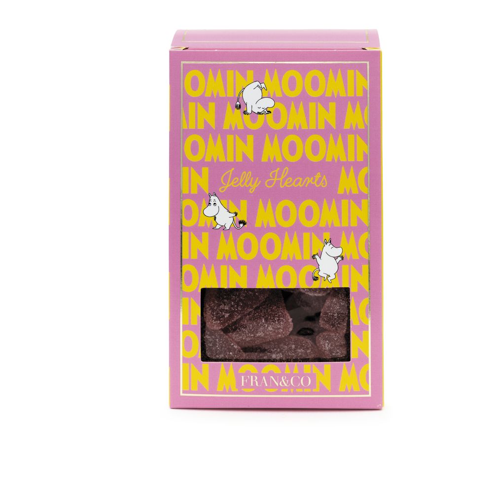 Moomin Jelly Raspberry Hearts 180g - The Official Moomin Shop