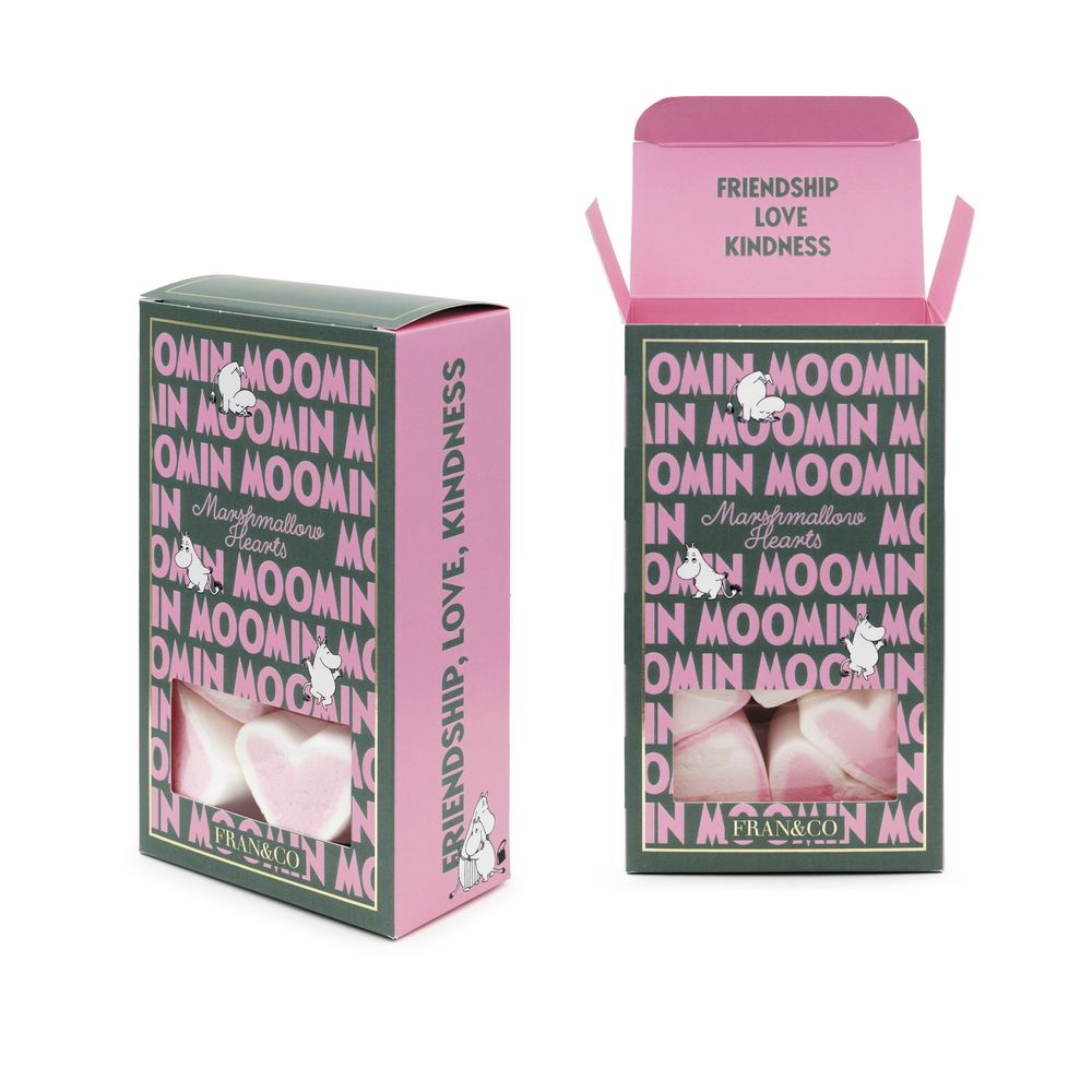 Moomin Marshmallow Vanilla Hearts 55g - The Official Moomin Shop