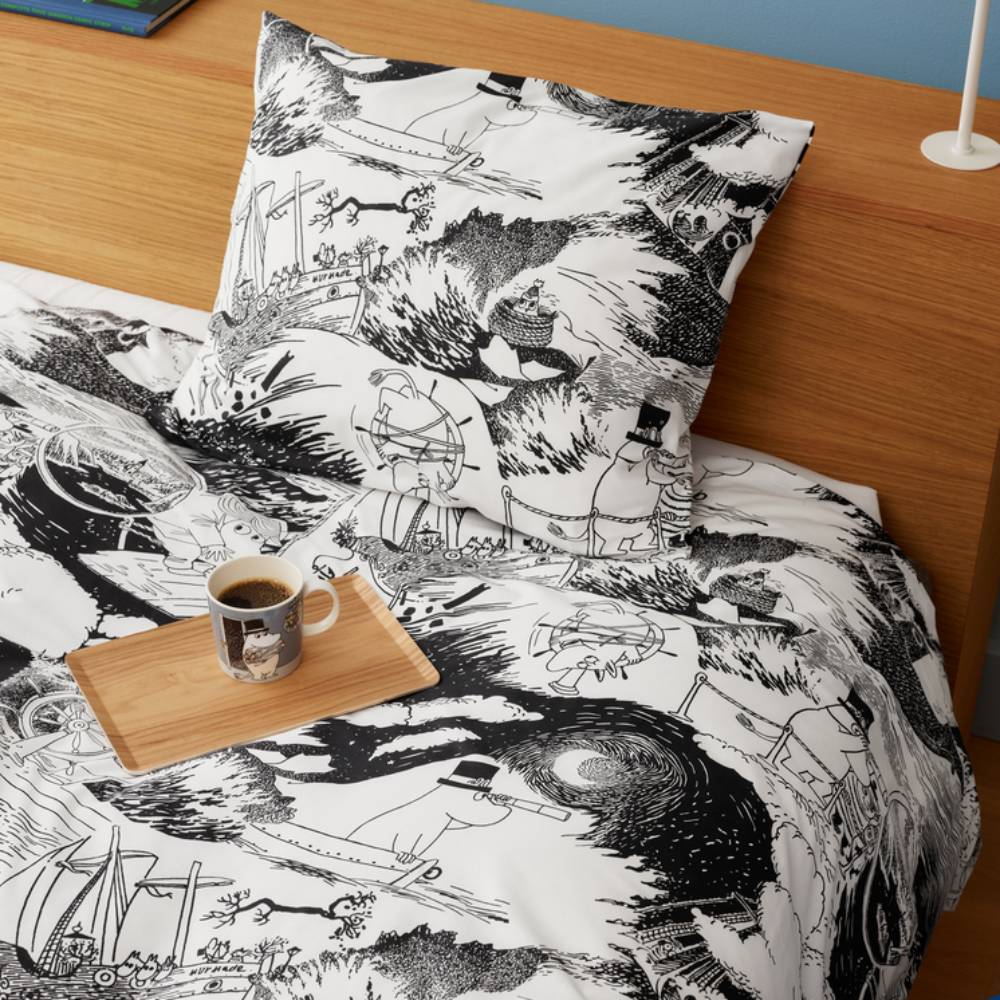 Moomin Sailing Pillowcase Gray - The Official Moomin Shop