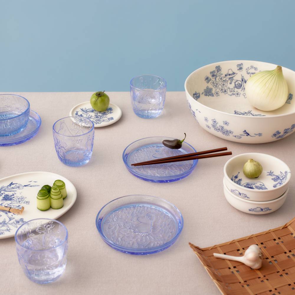 Moomin Mystical Forest Glass Bowl 35cl Blue - The Official Moomin Shop