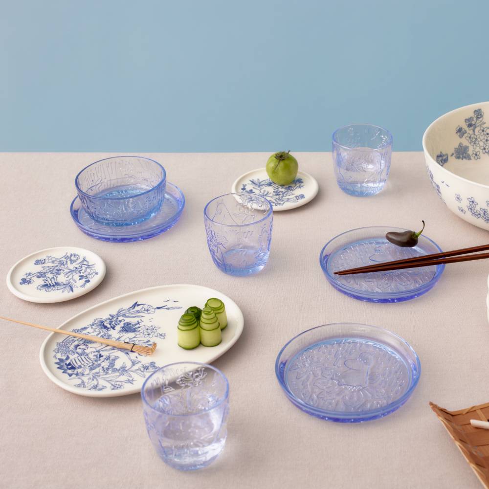Moomin Mystical Forest Glass Bowl 35cl Blue - The Official Moomin Shop