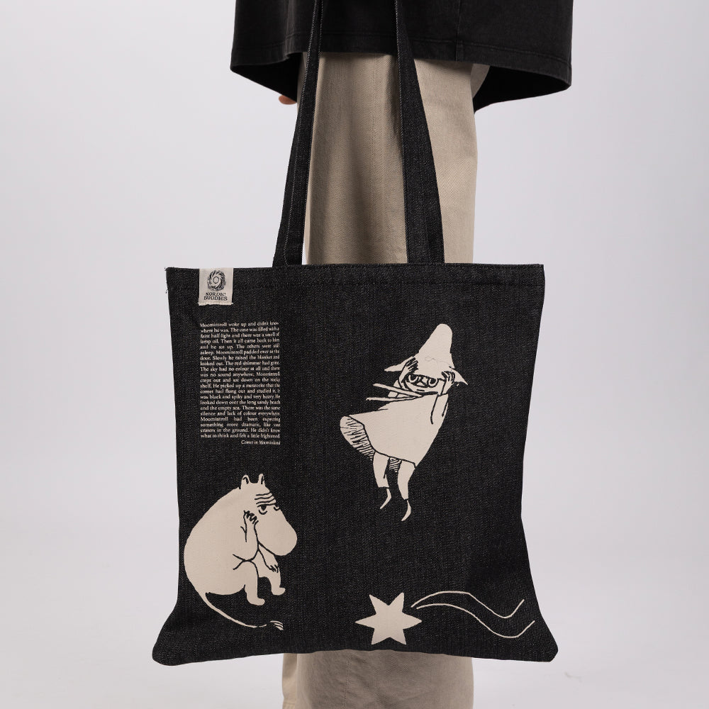 Moomin Comet Tote Bag Denim Black - The Official Moomin Shop