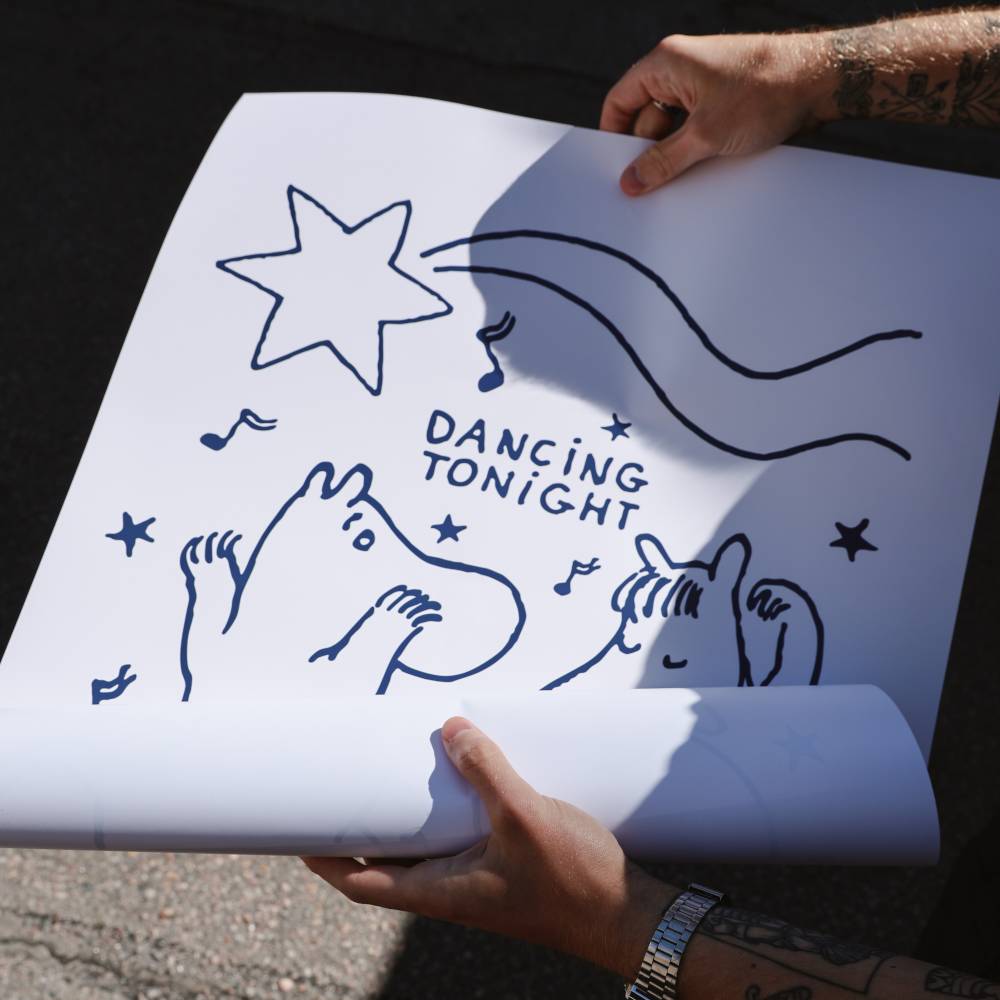 Moomin Comet Dance Poster White - The Official Moomin Shop